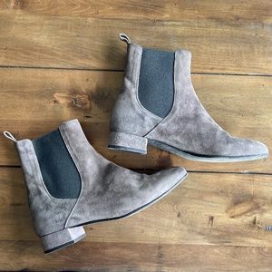 Gray Garnet Hill Suede Chelsea ankle boots